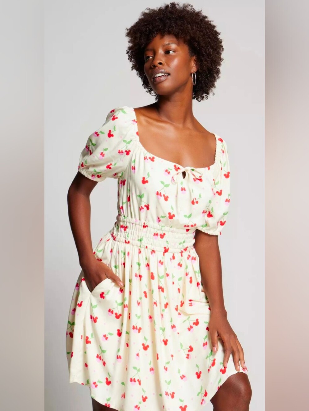 Women's Disney Mickey & Minnie Cherry Allover Print Dress